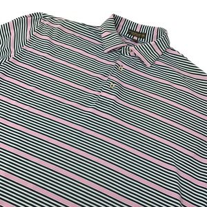 Peter Millar Summer Comfort Men's Large‎ Striped Short Sleeve Golf Polo Flaw